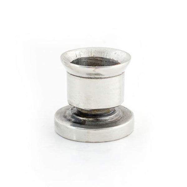 Hand made pewter taper candle holder, small approx 1.5"