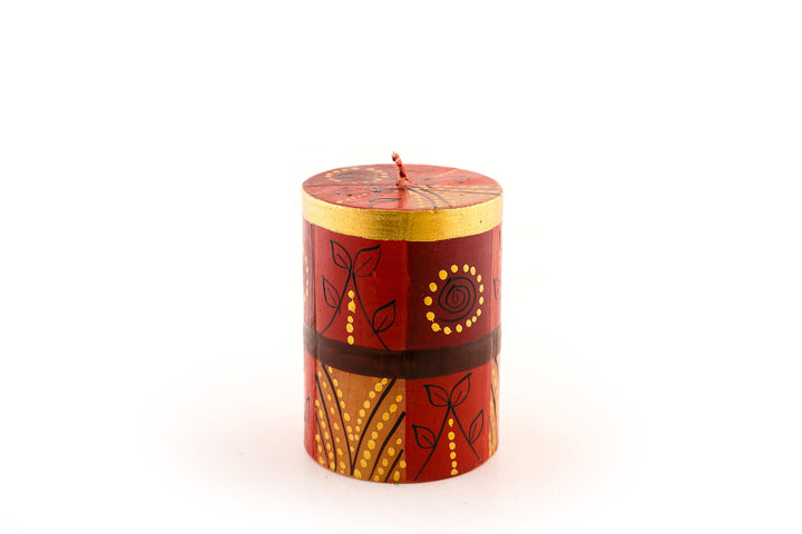Safari Gold 3x4 pillar.  Shades of brown and rust with accents of gold in 'african' designs. 