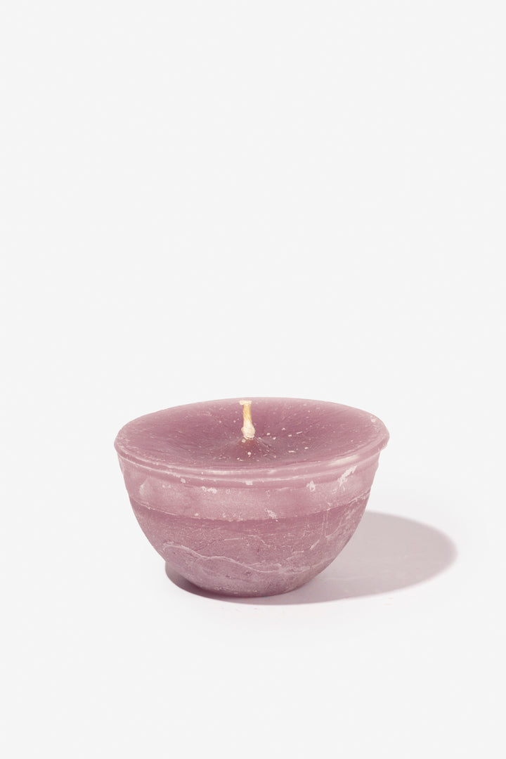 Dusty pink outdoor bowl candle - small