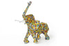 Beaded elephant made from recycled wire and beads in South Africa.